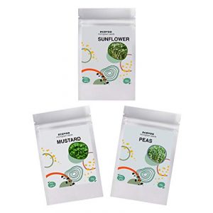 ECOVOO Organic Seed 1 Organic Microgreen Seeds Salad Mix - Non-GMO Microgreen Seed Mix Pea, Sunflower, Mustard - Microgreens Seed Mix - Microgreen Organic Seeds - Microgreen Seeds for Sprouting